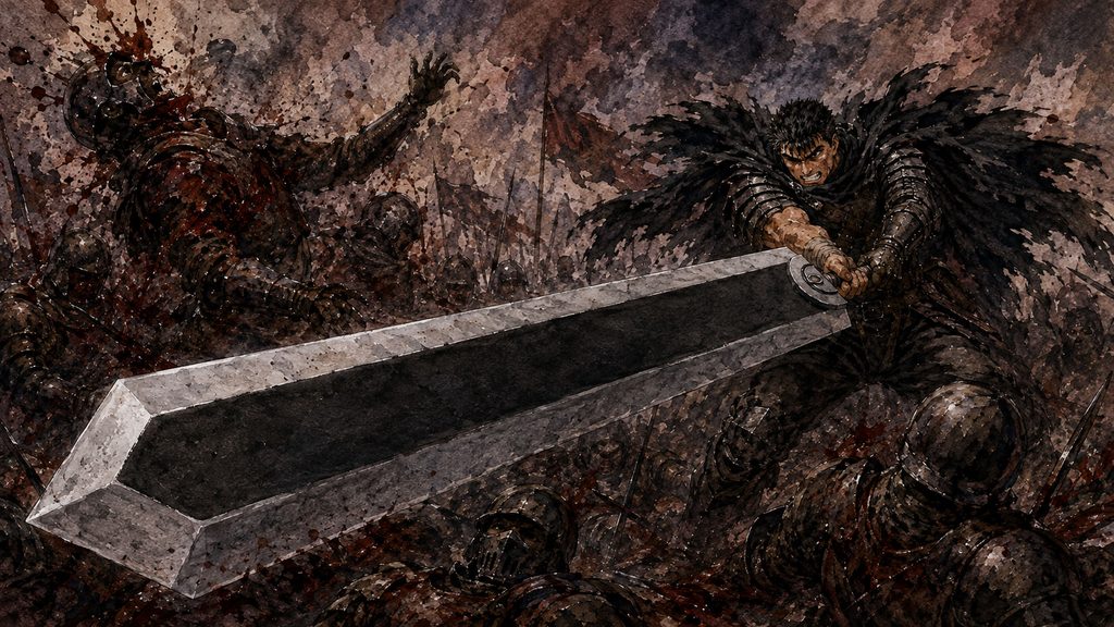 悪霊を叩きのめすガッツ