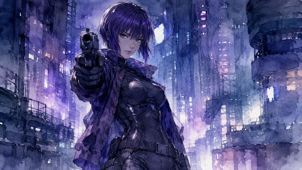 銃を構える草薙素子