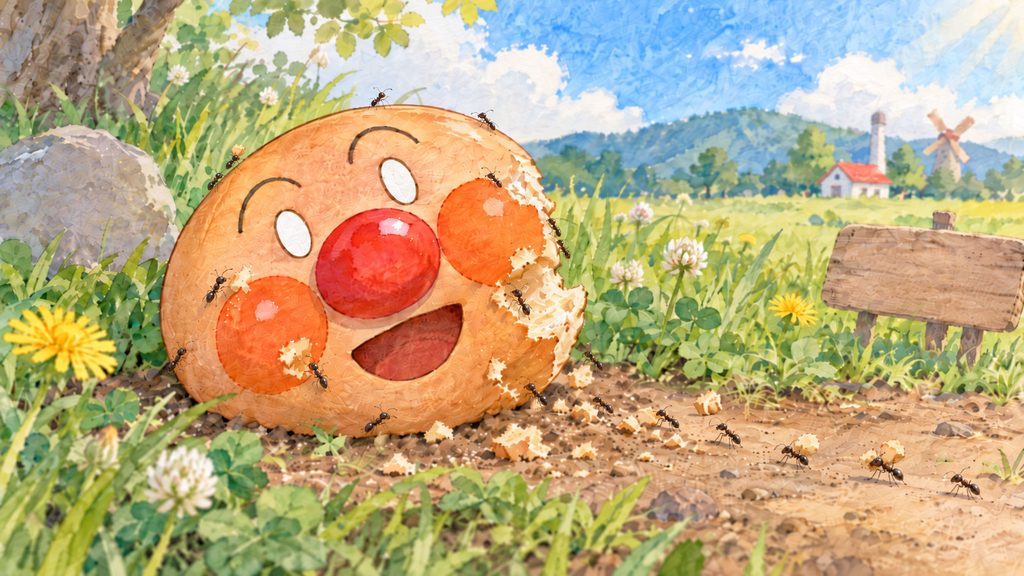 使用済みのアンパンマンの顔