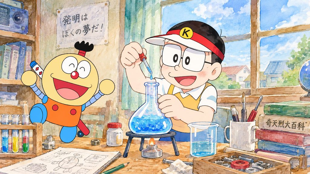実験しているキテレツ